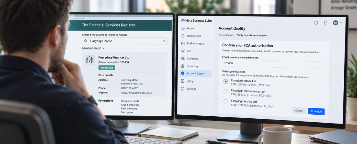 Meta FCA verification for UK financial services advertisers
